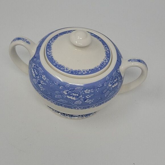 Vtg Queen's Albertine Sugar Creamer Blue English Porcelain England Replacement - Picture 11 of 16
